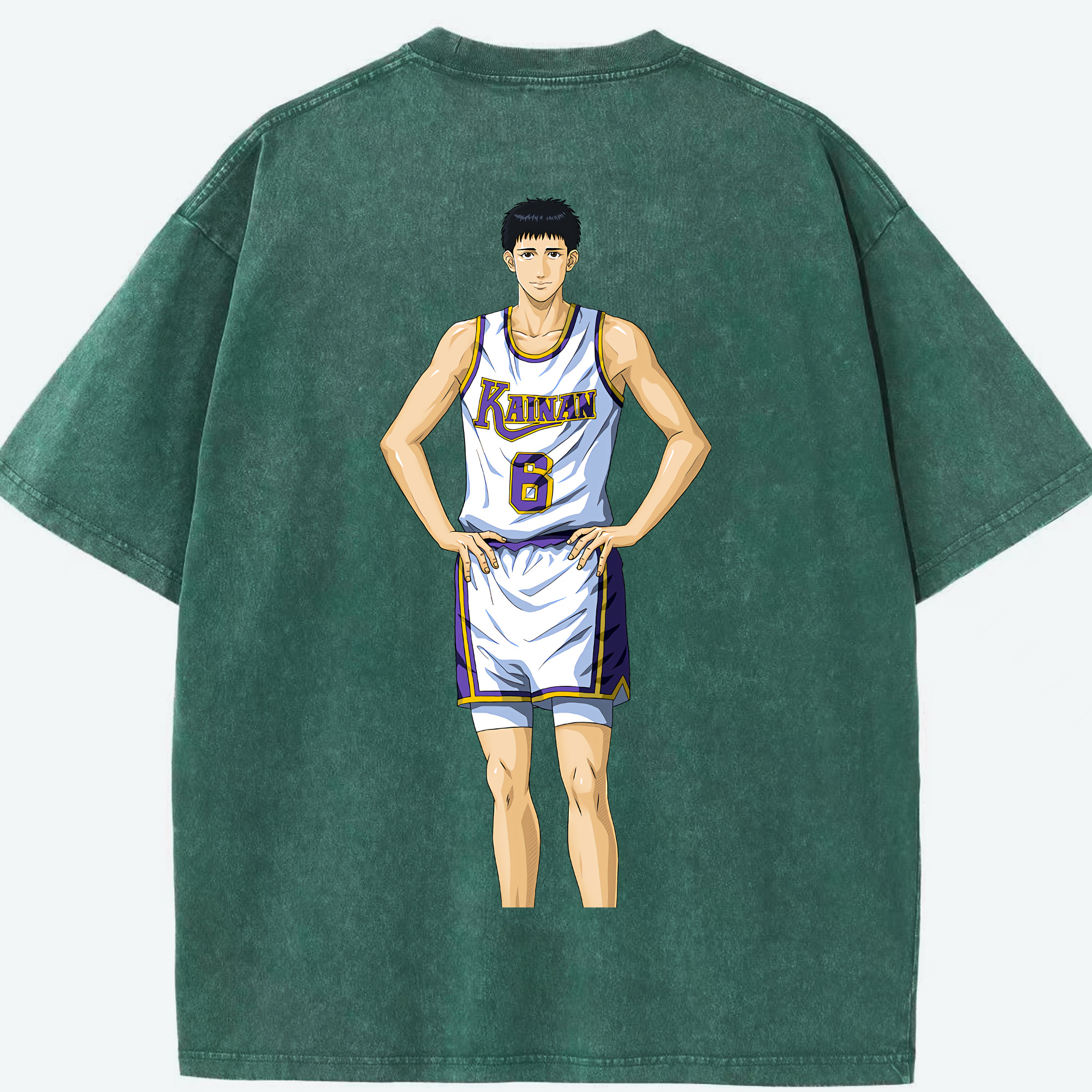 SLAM DUNK／スラムダンク 綿100% ヴィンテージ風 半袖Tシャツ（背面プリント）